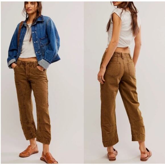 Free People Pants - NEW! We The Free 'Supersonic' Slim Pants in BREEN (4)